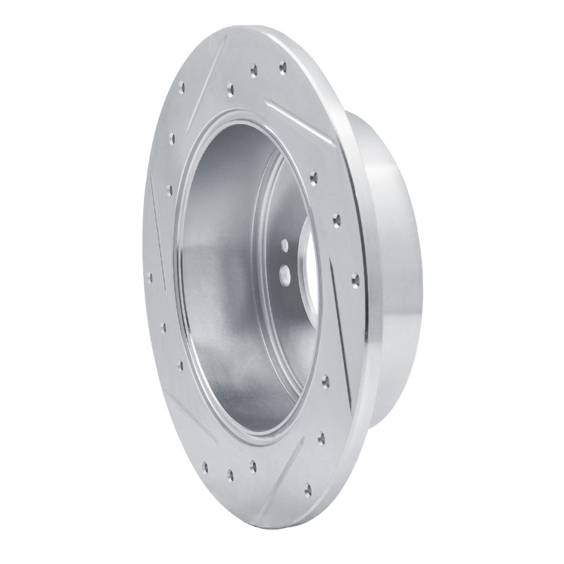 Kia Rondo Brake Rotor (1) - Rear Right - R1 Concepts - Drilled & Slotted - Silver - `07-`12